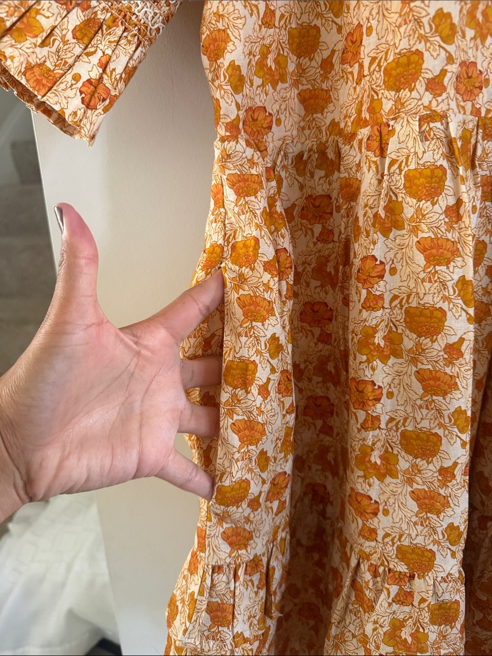 Hyacinth House Smocked Ruffle Mini Dress Floral XS - Picture 11 of 11